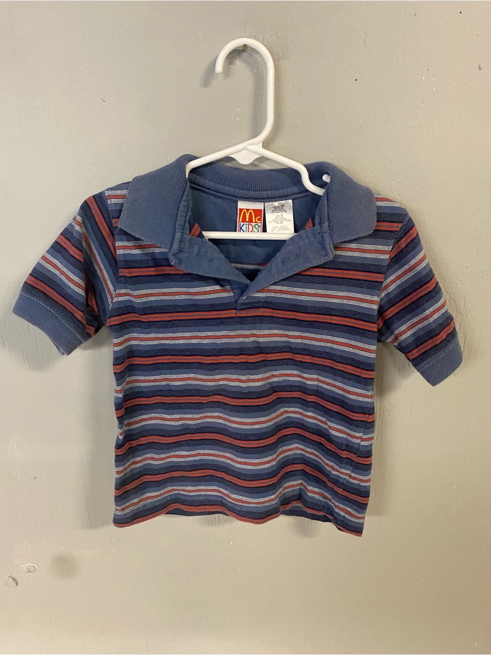 Boys' Size 3 Mckids Striped Short Sleeve Boys Polo Style Shirt